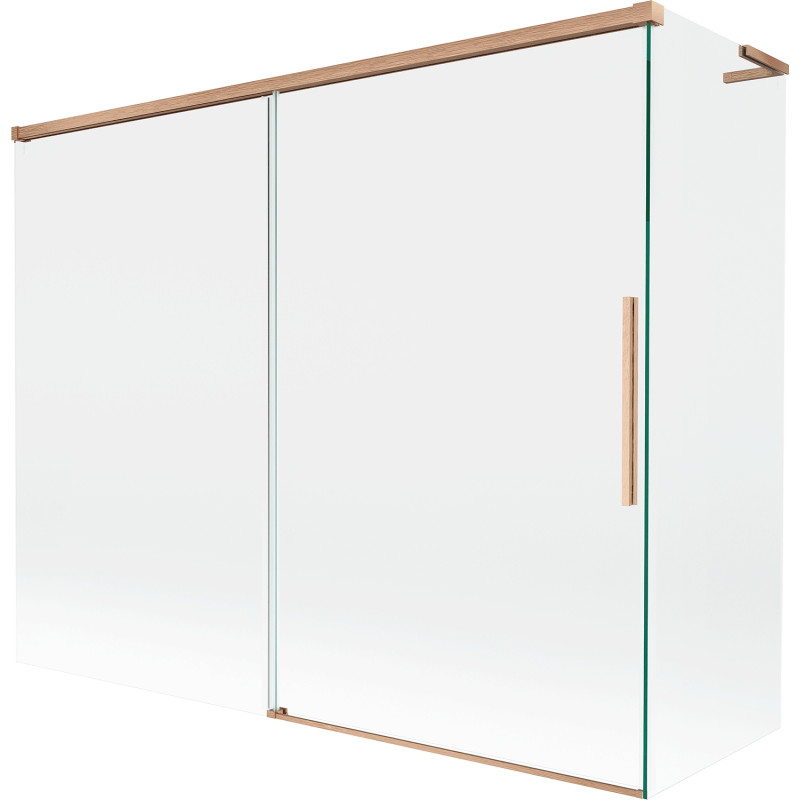 Mexen Rox L pare-douche de bain à 2 volets coulissants 190 + 90 x 150 cm, transparent, cuivre brossé - 8C9L-190-090-65-00