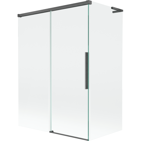 Mexen Rox L paroi de baignoire coulissante à 2 vantaux 120 + 70 x 150 cm, transparent, gun gray brossé - 8C9L-120-070-66-00