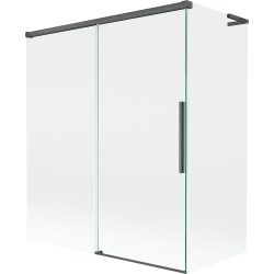 Mexen Rox L paroi de baignoire à 2 volets coulissante 140 + 70 x 150 cm, transparent, gris canon brossé - 8C9L-140-070-66-00