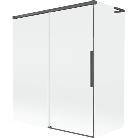 Mexen Rox L paroi de baignoire à 2 volets coulissante 140 + 70 x 150 cm, transparent, gris canon brossé - 8C9L-140-070-66-00