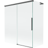 Mexen Rox L paroi de baignoire à 2 volets coulissante 140 + 70 x 150 cm, transparent, gris canon brossé - 8C9L-140-070-66-00