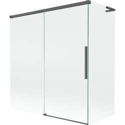 Mexen Rox L paroi de baignoire à 2 panneaux coulissants 150 + 70 x 150 cm, transparent, gris canon brossé - 8C9L-150-070-66-00