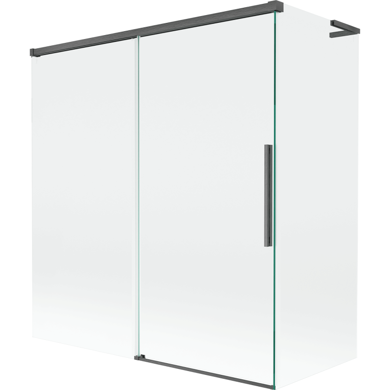 Mexen Rox L paroi de baignoire 2 volets coulissants 150 + 70 x 150 cm, transparent, gris pistolet brossé - 8C9L-150-070-66-00