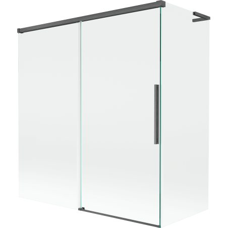 Mexen Rox L paroi de baignoire 2 volets coulissants 150 + 70 x 150 cm, transparent, gris pistolet brossé - 8C9L-150-070-66-00