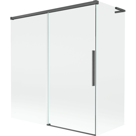 Mexen Rox L paroi de baignoire à 2 panneaux coulissants 150 + 70 x 150 cm, transparent, gris canon brossé - 8C9L-150-070-66-00