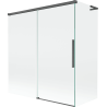 Mexen Rox L paroi de baignoire 2 volets coulissants 150 + 70 x 150 cm, transparent, gris pistolet brossé - 8C9L-150-070-66-00