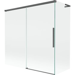 Mexen Rox L paroi de baignoire 2 volets coulissants 160 + 70 x 150 cm, transparent, gris canon brossé - 8C9L-160-070-66-00