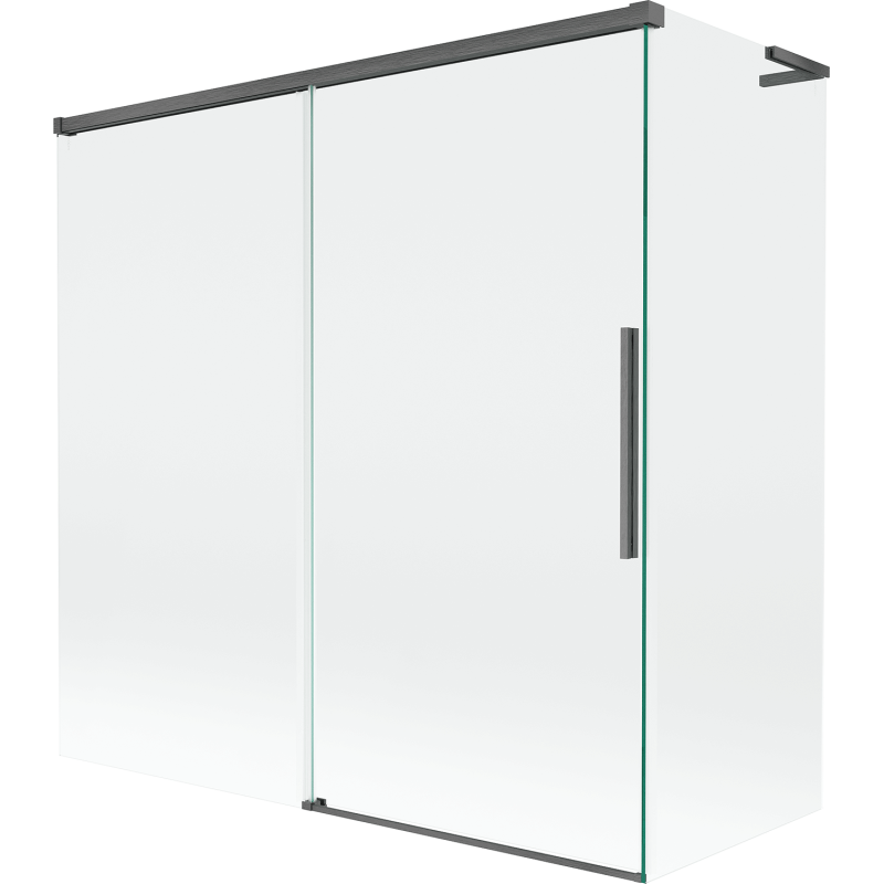 Mexen Rox L paravent de baignoire coulissant à 2 vantaux 160 + 70 x 150 cm, transparent, gris arme brossé - 8C9L-160-070-66-00