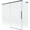Mexen Rox L paravent de baignoire coulissant à 2 vantaux 160 + 70 x 150 cm, transparent, gris arme brossé - 8C9L-160-070-66-00