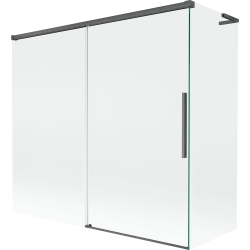 Mexen Rox L pare-douche 2 panneaux coulissants 170 + 70 x 150 cm, transparent, gris fusil brossé - 8C9L-170-070-66-00
