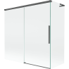 Mexen Rox L paroi de baignoire coulissante à 2 vantaux 160 + 75 x 150 cm, transparent, gris canon brossé - 8C9L-160-075-66-00