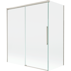 Mexen Rox paroi de baignoire à 2 volets coulissants 140 + 70 x 150 cm, transparent, nickel brossé - 8C9-140-070-97-00