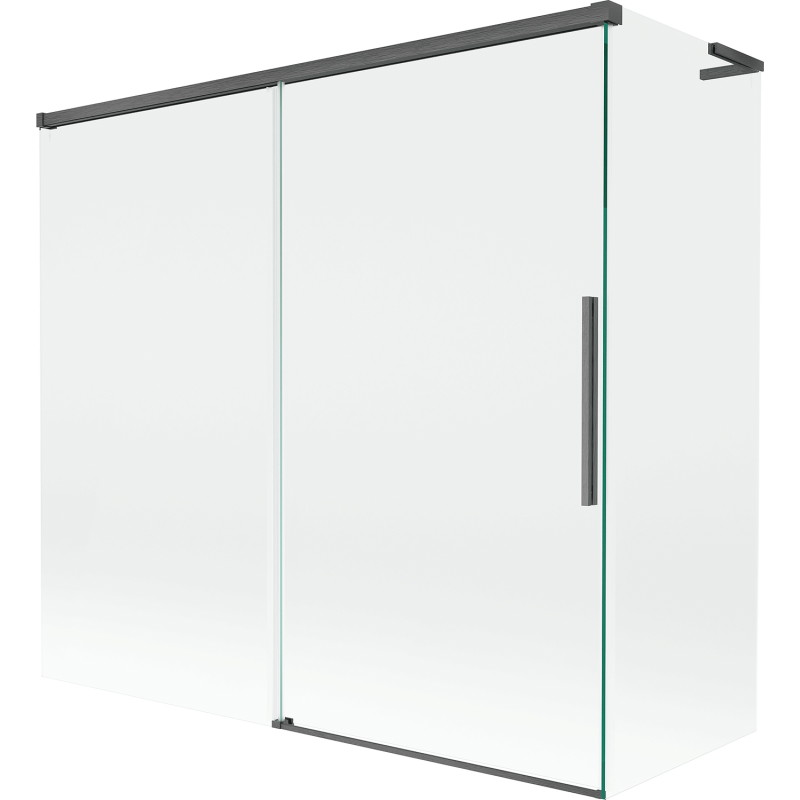 Mexen Rox L paroi de baignoire 2 volets coulissants 170 + 75 x 150 cm, transparent, gris pistolet brossé - 8C9L-170-075-66-00