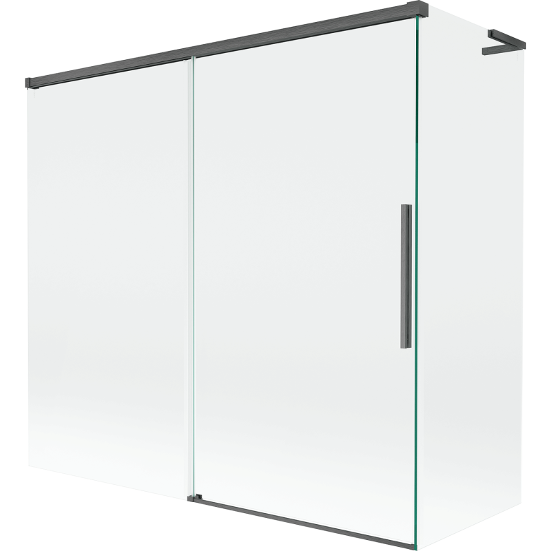Mexen Rox L paroi de bain 2 volets coulissante 170 + 75 x 150 cm, transparent, gris pistolet brossé - 8C9L-170-075-66-00