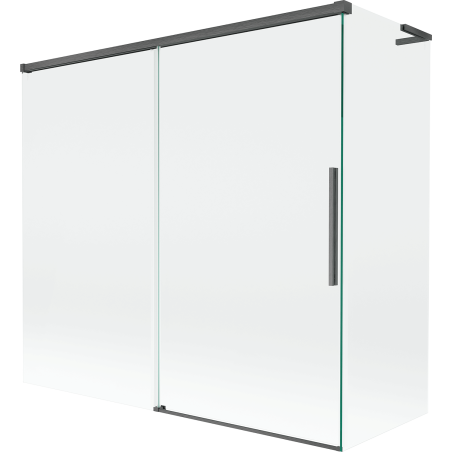Mexen Rox L paroi de bain 2 volets coulissante 170 + 75 x 150 cm, transparent, gris pistolet brossé - 8C9L-170-075-66-00