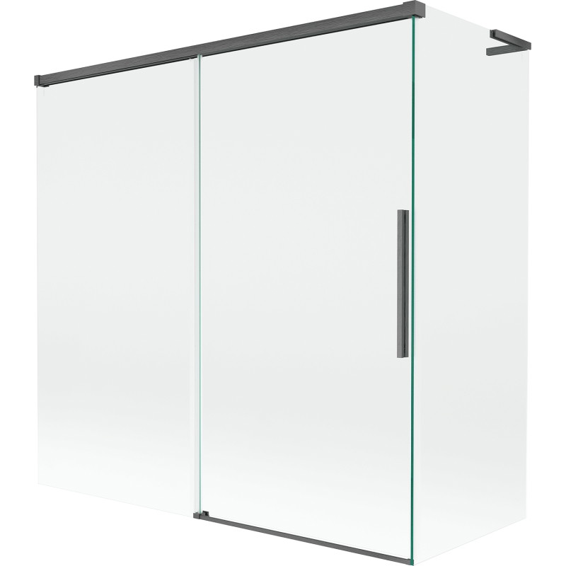 Mexen Rox L écran de baignoire à 2 volets coulissants 160 + 80 x 150 cm, transparent, gris canon brossé - 8C9L-160-080-66-00