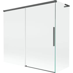 Mexen Rox L paroi de baignoire à 2 panneaux coulissants 170 + 80 x 150 cm, transparent, gris canon brossé - 8C9L-170-080-66-00