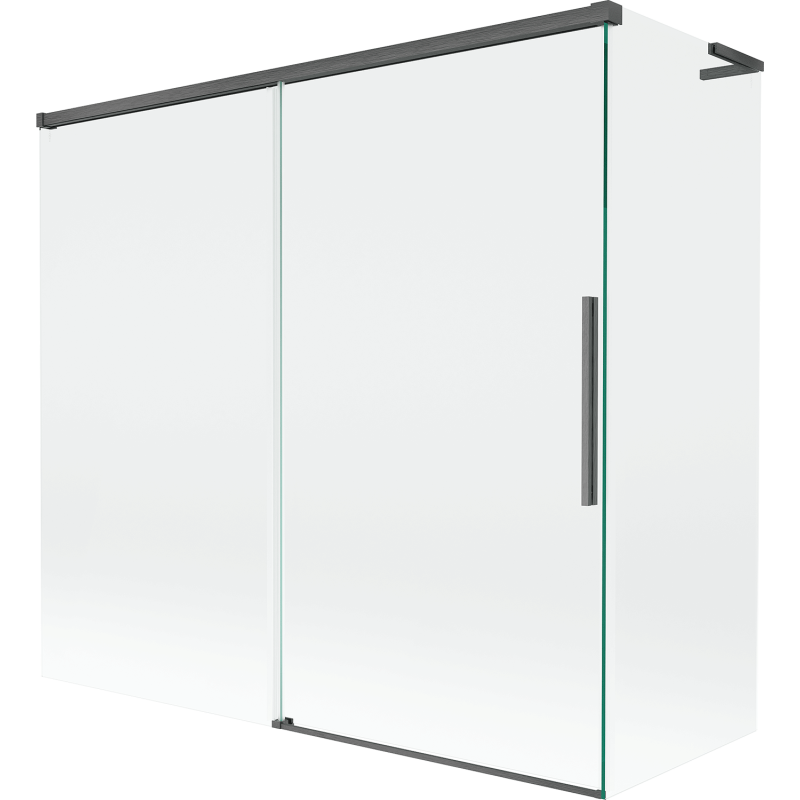 Mexen Rox L paroi de baignoire à 2 panneaux coulissants 170 + 80 x 150 cm, transparent, gris canon brossé - 8C9L-170-080-66-00