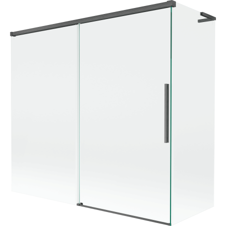 Mexen Rox L paroi de baignoire à 2 panneaux coulissants 170 + 80 x 150 cm, transparent, gris canon brossé - 8C9L-170-080-66-00