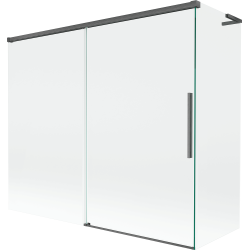 Mexen Rox L paroi de baignoire à 2 volets coulissants 180 + 80 x 150 cm, transparent, gris gun brossé - 8C9L-180-080-66-00