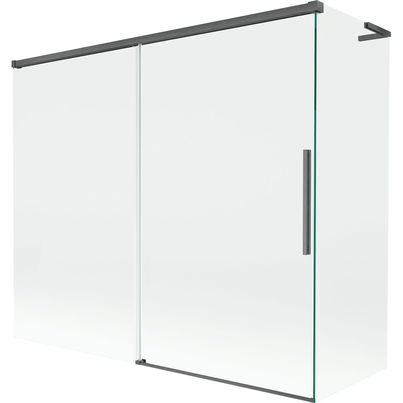 Mexen Rox L paroi de baignoire à 2 volets coulissants 180 + 80 x 150 cm, transparent, gris gun brossé - 8C9L-180-080-66-00