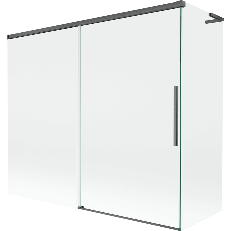 Paroi de baignoire extensible Mexen Rox L à 2 panneaux 180 + 80 x 150 cm, transparent, gris canon brossé - 8C9L-180-080-66-00