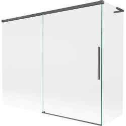 Mexen Rox L paroi de baignoire à 2 volets coulissants 190 + 80 x 150 cm, transparent, gris canon brossé - 8C9L-190-080-66-00