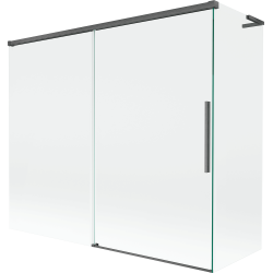 Mexen Rox L paroi de baignoire 2 volets coulissants 180 + 90 x 150 cm, transparent, gris canon brossé - 8C9L-180-090-66-00