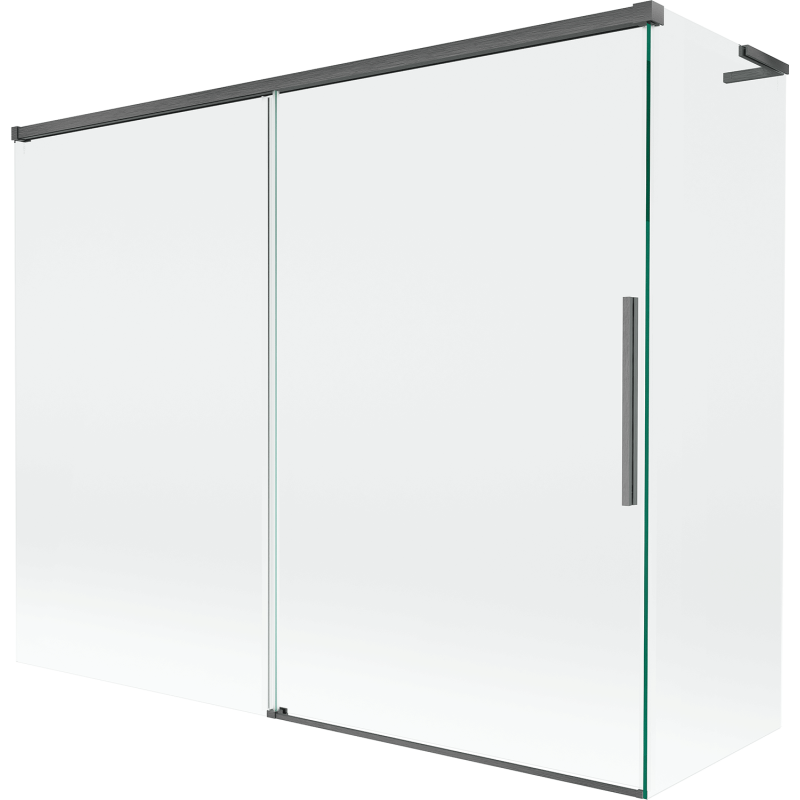 Mexen Rox L paroi de baignoire coulissante à 2 panneaux 190 + 90 x 150 cm, transparent, gris canon brossé - 8C9L-190-090-66-00