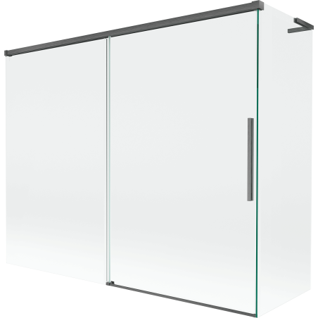 Mexen Rox L paroi de baignoire coulissante à 2 panneaux 190 + 90 x 150 cm, transparent, gris canon brossé - 8C9L-190-090-66-00