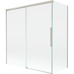 Mexen Rox paroi de baignoire 2 panneaux coulissants 150 + 70 x 150 cm, transparent, nickel brossé - 8C9-150-070-97-00