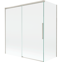 Mexen Rox paroi de baignoire à 2 volets coulissants 150 + 70 x 150 cm, transparent, nickel brossé - 8C9-150-070-97-00