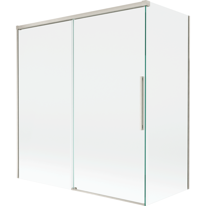 Mexen Rox paroi de baignoire à 2 volets coulissants 150 + 70 x 150 cm, transparent, nickel brossé - 8C9-150-070-97-00