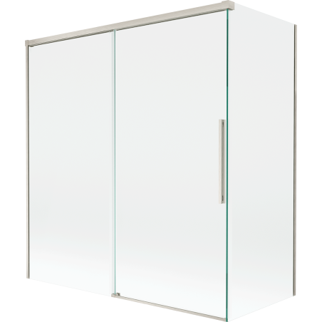 Mexen Rox paroi de baignoire 2 panneaux coulissants 150 + 70 x 150 cm, transparent, nickel brossé - 8C9-150-070-97-00
