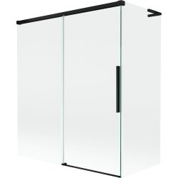 Mexen Rox L paroi de baignoire à 2 battants coulissante 140 + 70 x 150 cm, transparent, noir - 8C9L-140-070-70-00