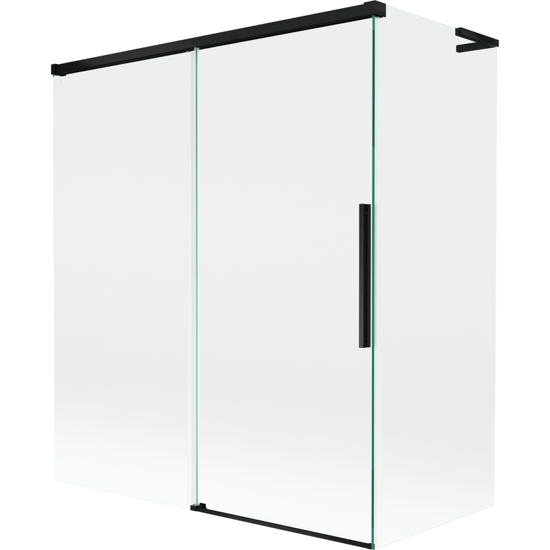 Mexen Rox L paroi de baignoire à 2 battants coulissante 140 + 70 x 150 cm, transparent, noir - 8C9L-140-070-70-00