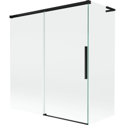 Mexen Rox L paroi de baignoire à 2 volets coulissants 150 + 70 x 150 cm, transparent, noir - 8C9L-150-070-70-00