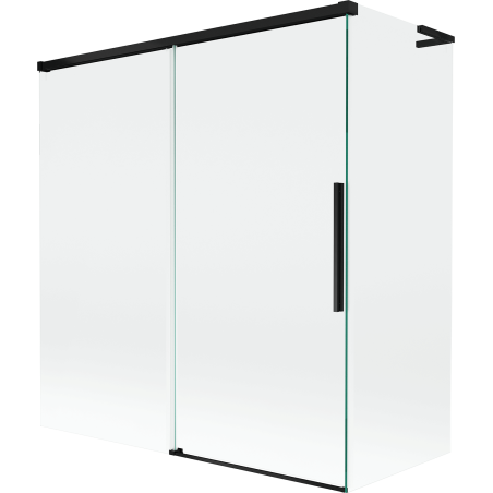 Rox L paroi de baignoire 2 volets coulissants 150 + 70 x 150 cm, transparent, noir - 8C9L-150-070-70-00