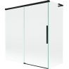 Rox L paroi de baignoire 2 volets coulissants 150 + 70 x 150 cm, transparent, noir - 8C9L-150-070-70-00