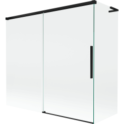Mexen Rox L paroi de baignoire 2 volets coulissants 170 + 70 x 150 cm, transparent, noir - 8C9L-170-070-70-00