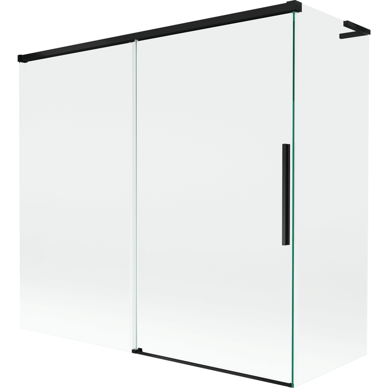 Mexen Rox L paroi de baignoire 2 volets coulissants 170 + 70 x 150 cm, transparent, noir - 8C9L-170-070-70-00