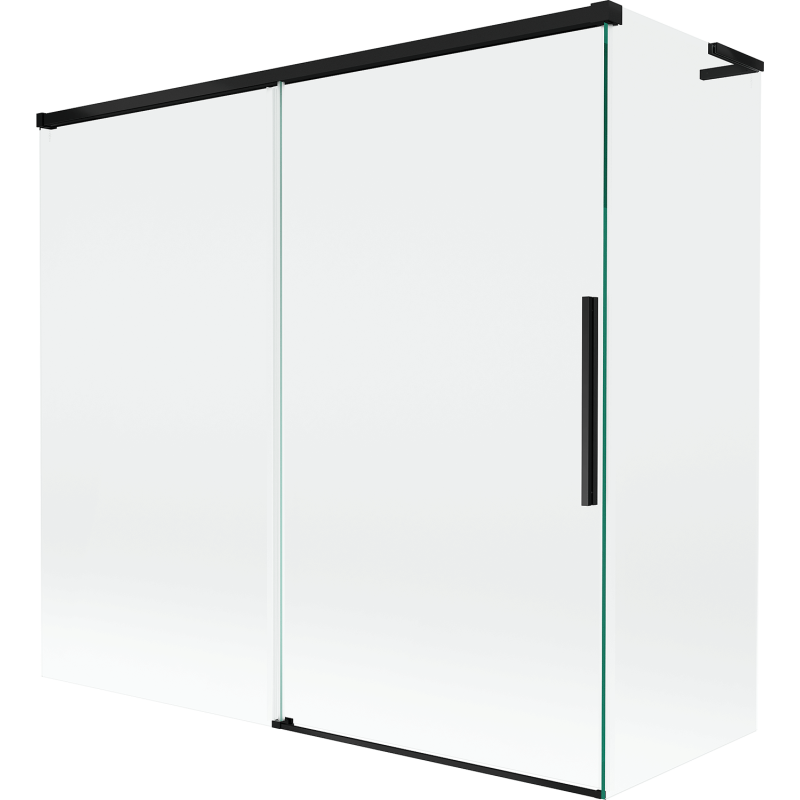 Mexen Rox L paroi de baignoire à 2 panneaux coulissants 170 + 70 x 150 cm, transparent, noir - 8C9L-170-070-70-00
