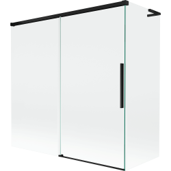 Mexen Rox L pare-douche de baignoire coulissant à 2 panneaux 160 + 75 x 150 cm, transparent, noir - 8C9L-160-075-70-00