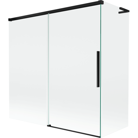 Mexen Rox L pare-douche de baignoire coulissant à 2 panneaux 160 + 75 x 150 cm, transparent, noir - 8C9L-160-075-70-00