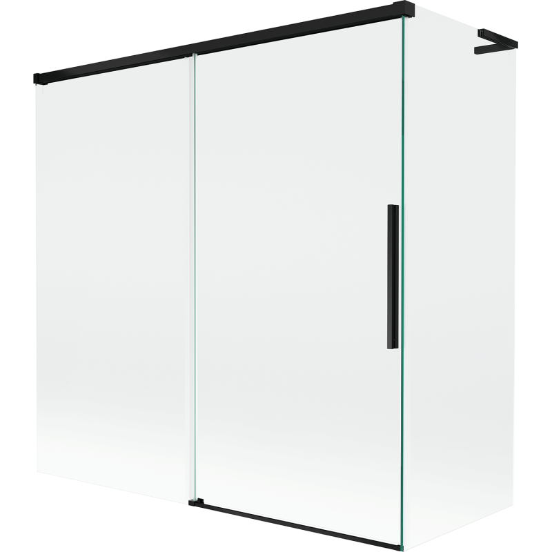 Mexen Rox L paroi de baignoire à 2 volets coulissants 160 + 80 x 150 cm, transparent, noir - 8C9L-160-080-70-00