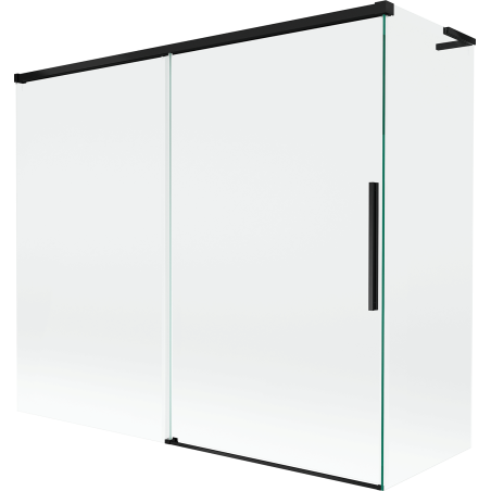 Mexen Rox L paravent de baignoire coulissant à 2 panneaux 180 + 80 x 150 cm, transparent, noir - 8C9L-180-080-70-00