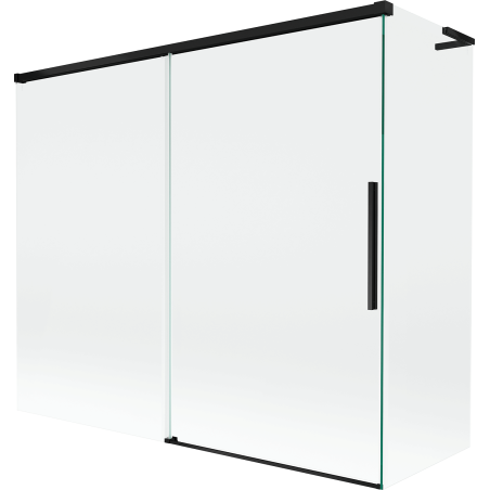 Mexen Rox L paroi de baignoire coulissante à 2 battants 180 + 80 x 150 cm, transparent, noir - 8C9L-180-080-70-00