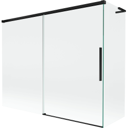 Mexen Rox L paroi de baignoire coulissante à 2 volets 190 + 80 x 150 cm, transparent, noir - 8C9L-190-080-70-00