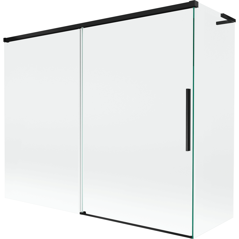 Mexen Rox L paroi de baignoire à 2 panneaux coulissants 190 + 80 x 150 cm, transparent, noir - 8C9L-190-080-70-00