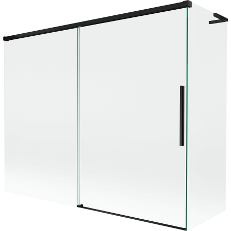 Mexen Rox L paroi de baignoire coulissante à 2 volets 190 + 80 x 150 cm, transparent, noir - 8C9L-190-080-70-00